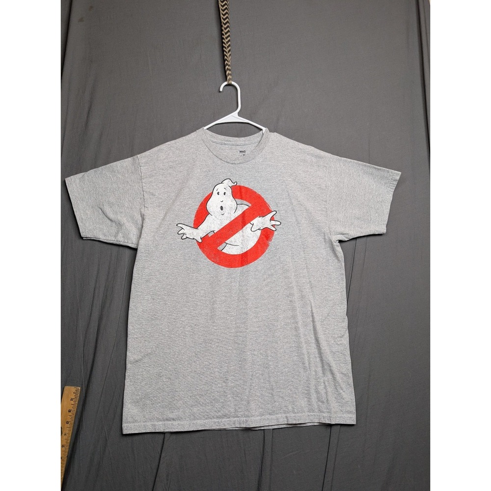 Ghostbusters Short‎ Sleeve T-Shirt Logo Cartoon Mens Shirt Tee Gray XL